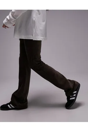 Topshop Pantaloni a zampa elasticizzati in velluto a coste color cioccolato