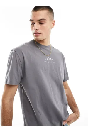 ASOS T-shirt comoda grigia con stampa celestiale sul petto