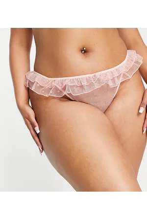 ASOS ASOS DESIGN Curve - Perizoma in rete glitterata con borsetta