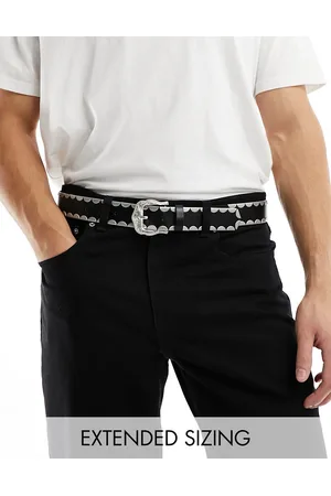 ASOS Cintura in pelle sintetica nera con fibbia e dettagli in metallo stile western