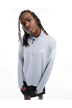adidas Adidas - Running Own The Run - Top grigio con zip corta