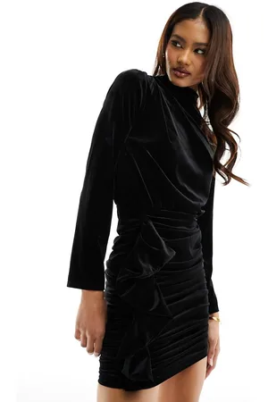 River Island Vestito corto arricciato con scollo ad anello