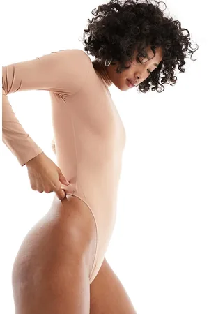 ASOS All Day - Body levigante a maniche lunghe cammello