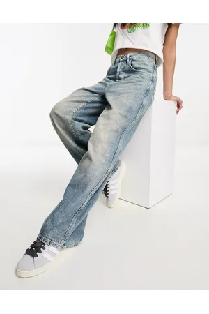 COLLUSION X014 - Jeans antifit a vita medio alta azzurri
