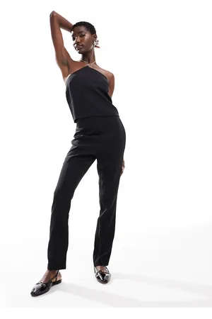Calvin Klein Pantaloni dritti slim neri con catenina in vita