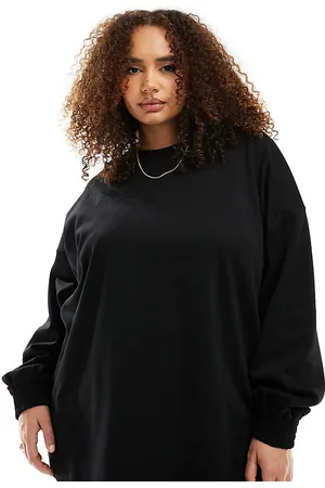ASOS Curve - Top premium taglio lungo in jersey testurizzato