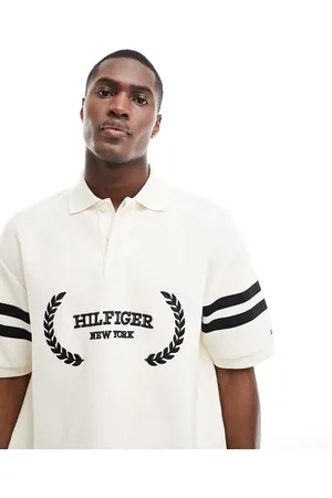 Tommy Hilfiger Archive - Polo color crema con scritta stampata