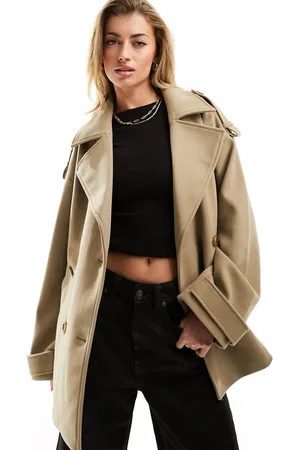 NA-KD Cappotto stile trench corto beige