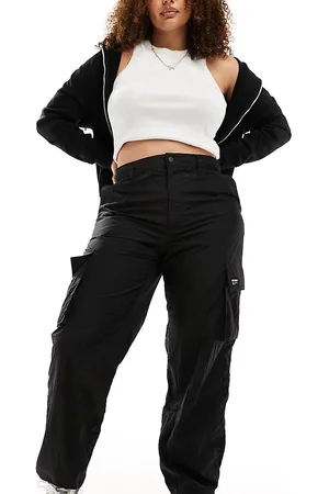 Dr Denim Faye - Pantaloni cargo in nylon neri cromati