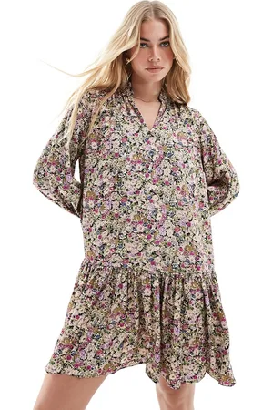 & OTHER STORIES Vestito camicia corto a fiori con fondo a balze