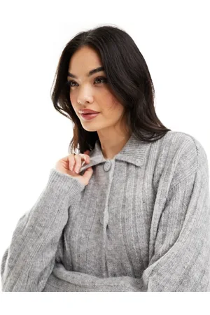 ASOS Cardigan stile camicia con bottoni a coste in coordinato