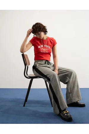ASOS Pantaloni a quadri con righe laterali a contrasto