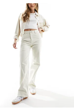 JJXX Jeans dritti a vita alta bianchi