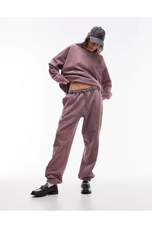 Topshop Joggers lavaggio acido premium con polsino sul fondo in coordinato