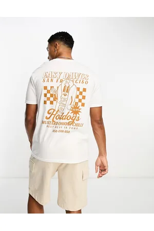 New Look T-shirt bianca con stampa di hotdog