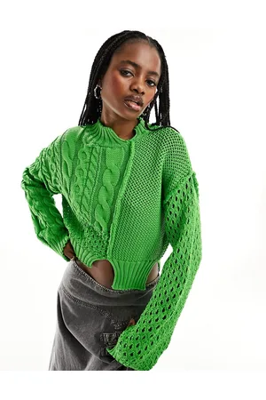 ASOS Maglione corto a punto misto con spacchetti