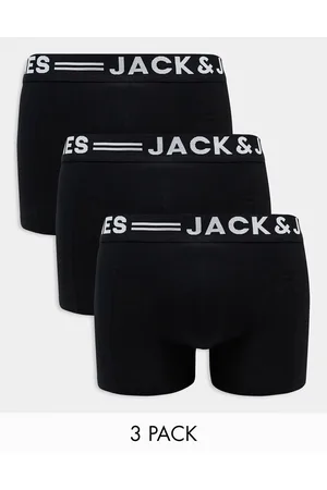 JACK & JONES Confezione da 3 boxer aderenti neri con fascia in vita dello stesso colore