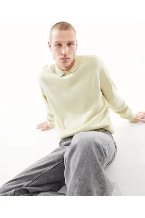 ASOS Polo oversize in maglia compatta color avena