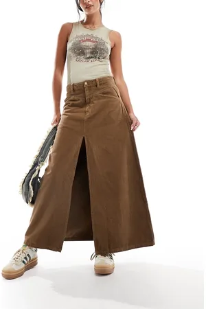 Free People Gonna al polpaccio svasata in velluto a coste color cioccolato