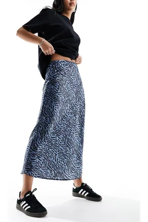 Pieces® Gonna midi in raso animalier