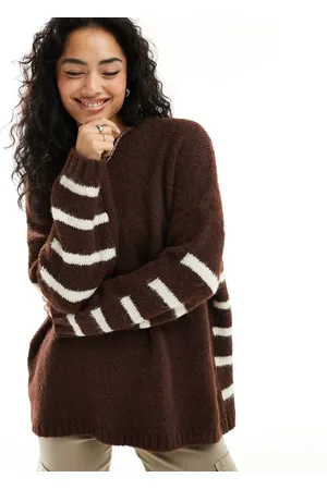 ASOS Maglione girocollo e crema con righe sul retro