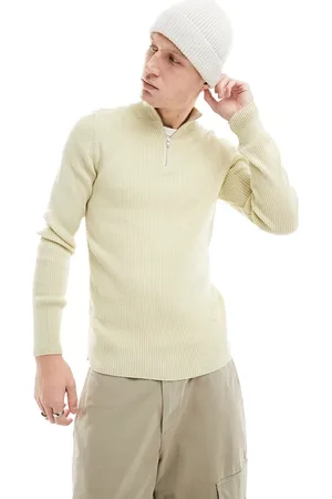 ASOS Essential - Maglione attillato color crema con zip corta