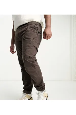 River Island River Islan Big & Tall - Pantaloni cargo marrone scuro con 2 tasche