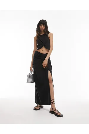 Topshop Gonna nera con nodo frontale in coordinato