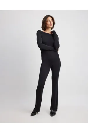 NA-KD Tuta jumpsuit nera con apertura sul retro