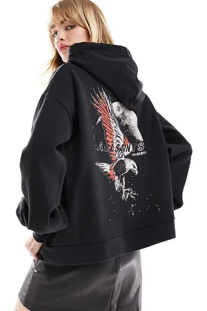 AllSaints Stardust Rihan - Felpa con cappuccio e stampa sul retro color slavato
