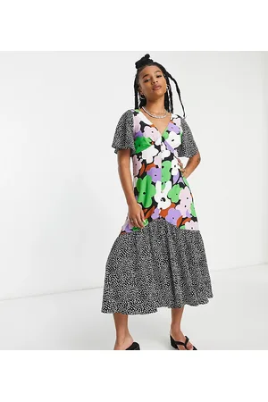 Topshop Vestito midi a fiori mix and match