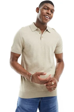 SELECTED Polo in maglia beige