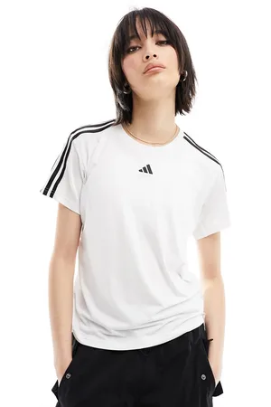 adidas Adidas - Training Essentials - T-shirt bianca con 3 strisce