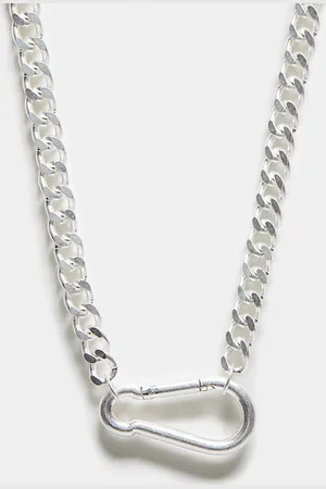 Reclaimed Collana unisex con catenina argentata e moschettone
