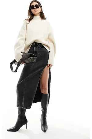 & OTHER STORIES Maglione in misto cotone e lana merino sporco con maniche strutturate