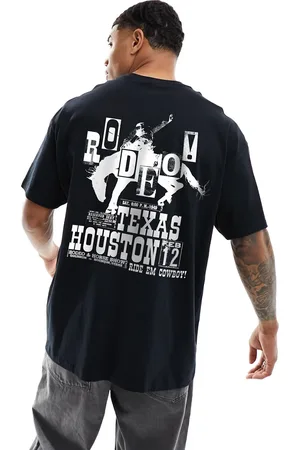 ASOS T-shirt oversize nera con stampa di cowboy sul retro