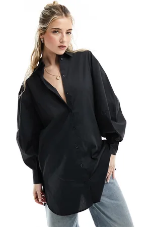 In wear InWear - Camicia nera oversize con maniche voluminose