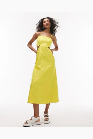 Topshop Vestito midi con bordi smerlati