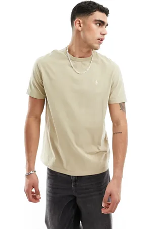 Ralph Lauren Icon - T-shirt oversize classica beige in tessuto pesante con logo