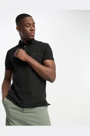 Tommy Hilfiger 1985 - Polo regular fit in piqué nera con logo iconico