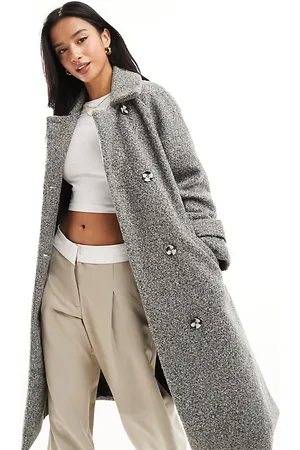 QED London Cappotto elegante doppiopetto antracite