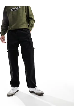 Hollister Pantaloni cargo neri in ripstop con zip