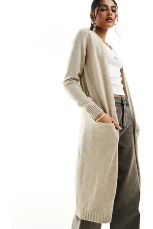 VILA Cardigan taglio lungo beige
