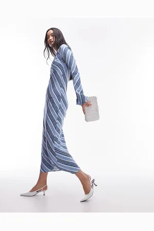 Topshop Lea - Vestito lungo a colonna a righe