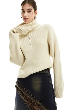Monki Maglione accollato con zip sporco