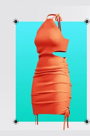 ASOS Vestito da mare da corto a midi arricciato in cotone