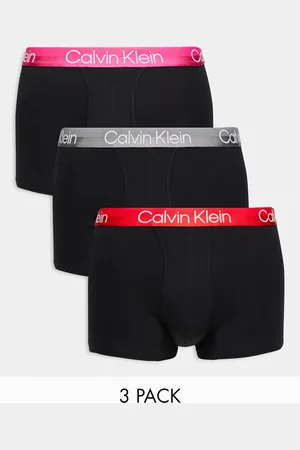 Calvin Klein Confezione da 3 boxer aderenti neri con fascia colorata in vita
