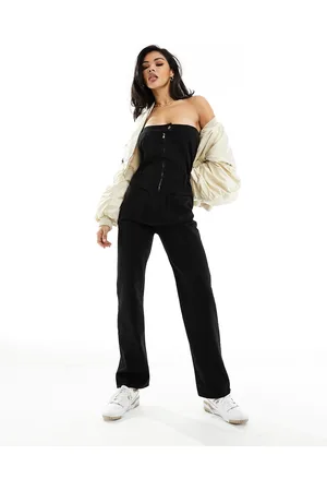 In The Style Tuta jumpsuit a fascia in denim nera