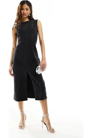 Abercrombie & Fitch Vestito midi in denim slavato