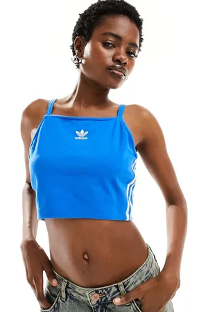 adidas Canotta corta bluebird con tre strisce